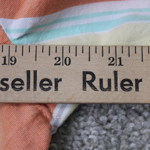 Polo Ralph Lauren Shirt Mens Medium Orange/Yellow/Blue Custom Fit Flesh Pony L/S - Picture 12 of 14